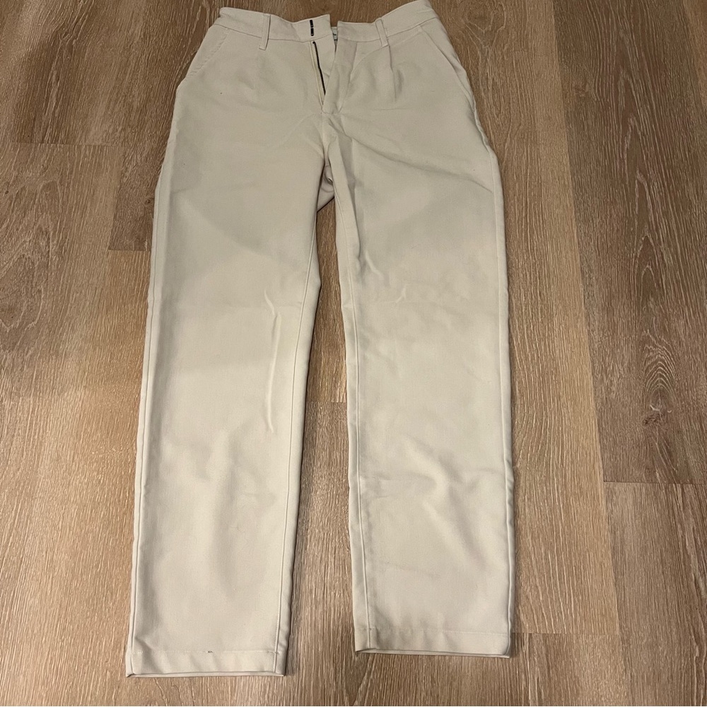 abercrombie cream straight leg pant